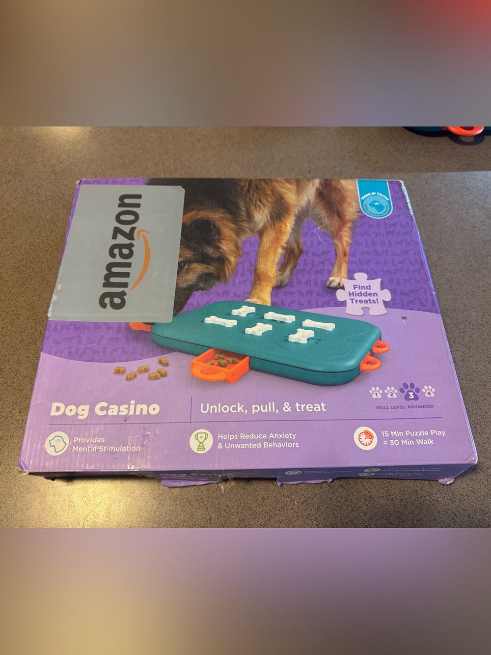 Outward Hound Casino Interactive Dog Puzzle Toy - Teal and Orange